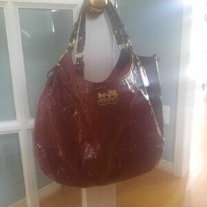 Coach Burgundy Leather Shoulder Bag